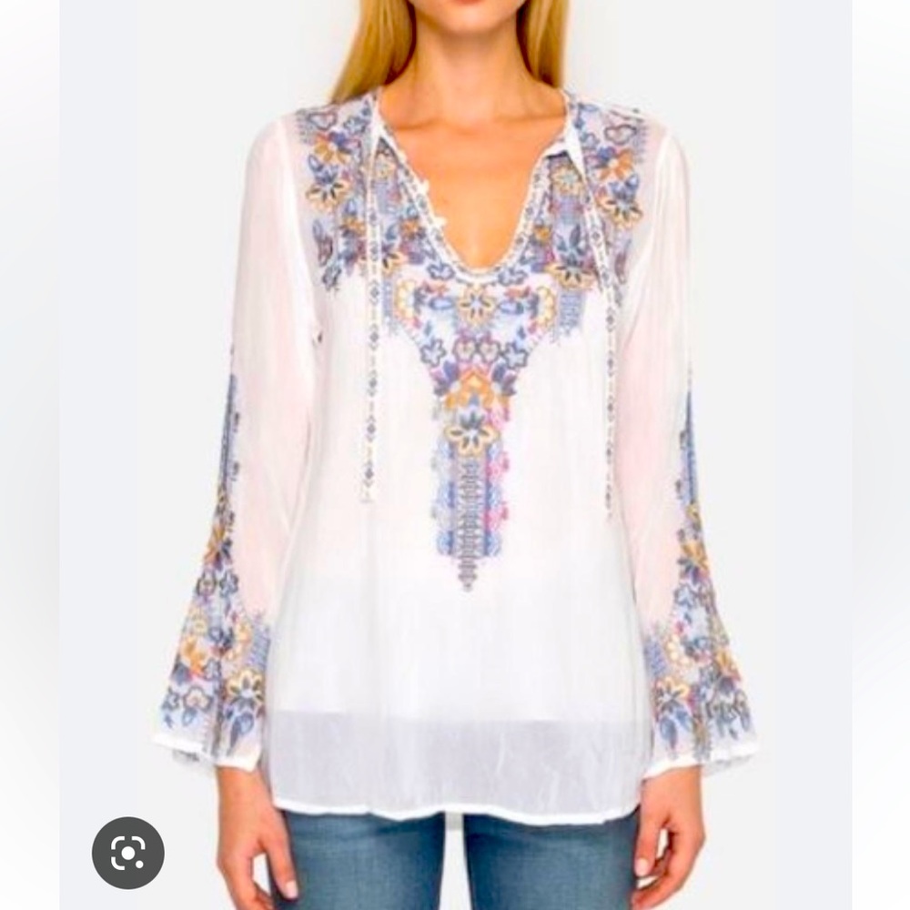 JOHNNY WAS Tanya Tonal Blouse. Size M. Excellent Condition.